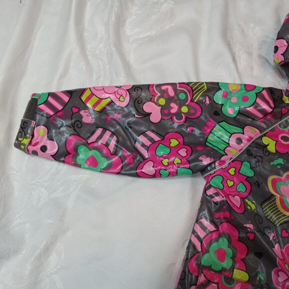 Children's Place Rain Coat Size 4T Rainwear Jacket Ready for Rain Pink Cupcake - Picture 3 of 16